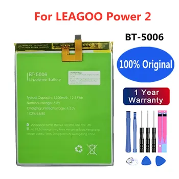 100% Оригинальный 3200 мАч BT-5006 Аккумулятор Для LEAGOO Power 2 Power2 BT5006 Smart Замена Мобильного Телефона Bateria Последнего Производства