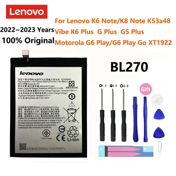 100% Оригинальный Аккумулятор 4000mAh BL270 Для Lenovo K6 K8 Note K53a48 Vibe K6 G G5 Plus Для Motorola Moto G6 Play XT1922 Batteries
