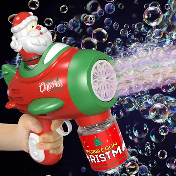 2023 Новая Рождественская машина для мыльных пузырей Санта-Клауса, Электронная Машина для выдувания мыльных пузырей, Ручной Толчок, Детские игрушки Bubble Santa, Рождественский подарок для детей