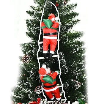 25 см Рождественский Санта-Клаус, взбирающийся по лестнице, кукла, Рождественская елка, подвесное украшение, Дверь, стена, Рождественский кулон, подарки на Новый год