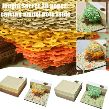 3D Блокнот Jungle Secret 3d Friends Заметки на Рождественскую слезную елку Офисная бумага Красивый подарок на день рождения L2w2