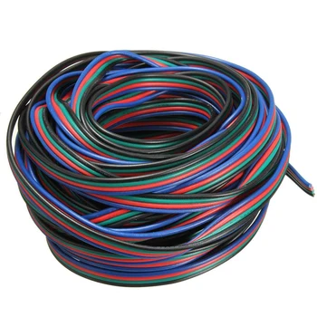 4X4-Контактный Удлинитель провода Кабельный Шнур для светодиодной ленты RGB 3528 5050 Разъем Цветной 5 м