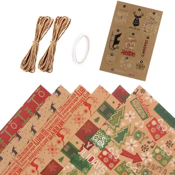 6 Упаковок Оберточной бумаги для рождественской вечеринки, Дня Рождения, Набор Оберточной бумаги для подарочной упаковки