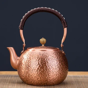 600/1200 / 1600 мл Чайник для Кипячения чая из чистой Меди В стиле Ретро, Медный Чайник ручной работы, Большой Емкости, Медицинский Чайник, Чайник для Кипячения чая