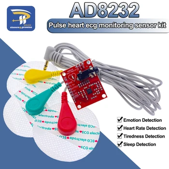 AD8232 ЭКГ Физиологическое измерение пульса сердца Модуль датчика частоты сердечных сокращений с одним выводом для Arduino UNO R3 diy kit