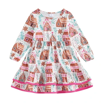 Bmnmsl/ платье для рождественского костюма для маленьких девочек с мультяшным принтом 