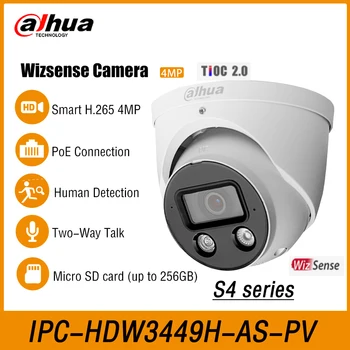Dahua IPC-HDW3449H-AS-PV 4-Мегапиксельная Интеллектуальная Двухсветовая Глазная камера Активного сдерживания WizSense Network PoE IP67 Dome Camera Серии S4 TIOC 2.0