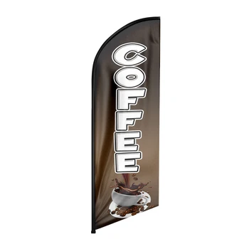 FSFLAG 1ШТ 8-ФУТОВЫЙ Флаг из перьев Coffee4 с Комплектом Шестов и Наземными Украшениями для пикирующих Баннеров Swooper (без Шеста)