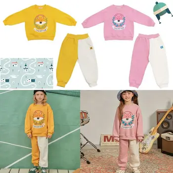 Jenny & Dave 2023, осенний новый комплект из двух предметов Nordic Edition для детей, комплект детского гардероба с милым принтом лисы
