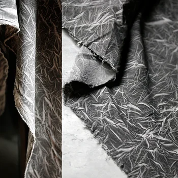 Бамбуковая плиссированная нерегулярная жаккардовая трехмерная ткань, мягкая и приятная для кожи дизайнерская одежда, ткань для шитья своими руками