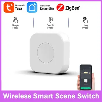 Беспроводной мини-переключатель Tuya Zigbee Multi Scene Linkage Connection, кнопка дистанционного управления одним ключом, Совместимая с устройствами Smart Life