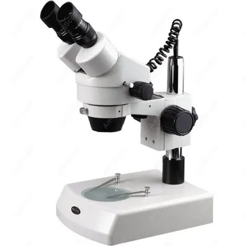 Бинокулярный стереомикроскоп-AmScope Поставляет 3,5-45-кратный бинокулярный стереоскопический зум-микроскоп с двойной галогенной подсветкой