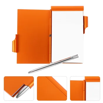 Блокнот-раскладушка, стильный металлический держатель, многоцветный мини-карманный блокнот, маленький бумажный портативный офисный блокнот, который можно разрывать, с ручкой