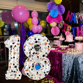 Воздушный шар с цифрами, привлекающий внимание, креативный надувной декоративный Изысканный фрагмент, печатающий товары для вечеринки на день рождения, воздушный шар для вечеринок