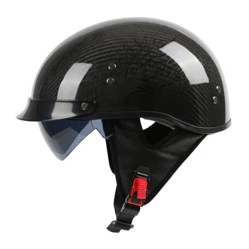 Высокопрочный материал из углеродного волокна, классический гоночный мотоциклетный шлем в стиле ретро, удобная подкладка, легкая Безопасность для мужчин и женщин.