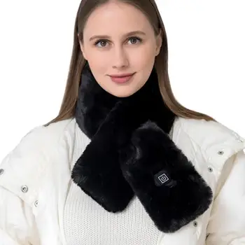 Грелка для шеи с шарфом с подогревом, Трехтемпературный мягкий теплый шарф с USB подогревом, портативная электрическая грелка с контролем температуры, тепловой шарф