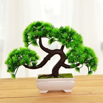 Дерево Бонсай NuoNuoWell в горшке Искусственное растительное украшение для офиса / дома 2 вида на выбор