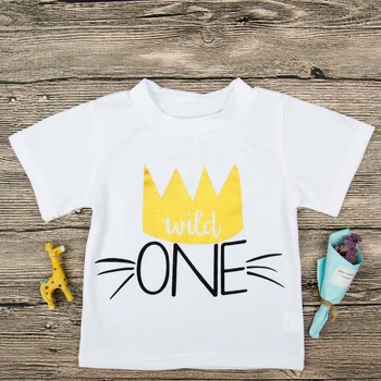Детские Свободные топы Young Baby Fashion Wild с принтом в одну букву, футболки с короткими рукавами для новорожденных девочек и мальчиков
