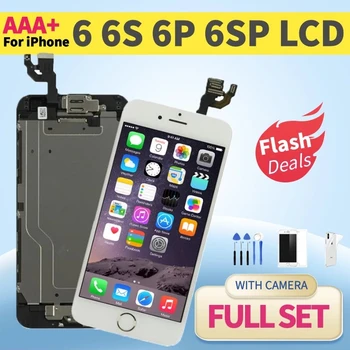 Дисплей Для iPhone 6 6S Plus 6P 6SP ЖК-Экран В Полном комплекте В Сборе Сенсорный Дигитайзер Полная Замена + Фронтальная Камера + Кнопка 