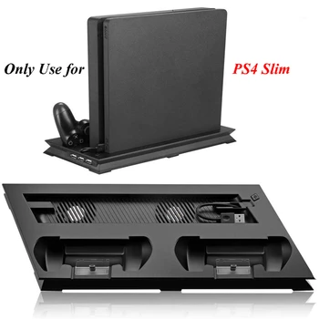 Для PS4 Тонкая вертикальная подставка с кулером, охлаждающий вентилятор, контроллер, зарядное устройство, док-станция для зарядки, Игровая станция, 4 Игровых аксессуара