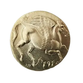 Древнегреческие Монеты Из Латуни с Позолоченным Покрытием Антикварные Реплики Декоративных Поделок Типа 1