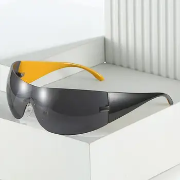 Женские и Мужские Солнцезащитные Очки в стиле Хип-Хоп С Цельной Оберткой Без Оправы Y2K Солнцезащитные очки