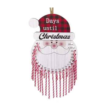 Календарь обратного отсчета Рождества, деревянные фигурки Санта-Клауса для жуткого веселья и праздничных украшений, интерактивный адвент-календарь
