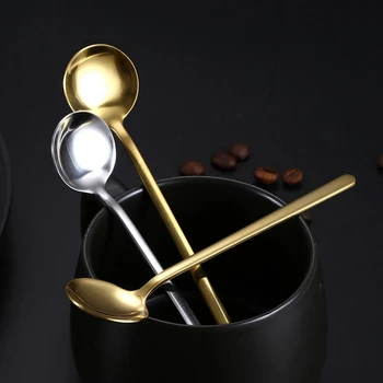 Круглый десертный инструмент в скандинавском стиле, Домашний бар, Кухонные принадлежности, Чайная ложка, посуда, Кофейная ложка