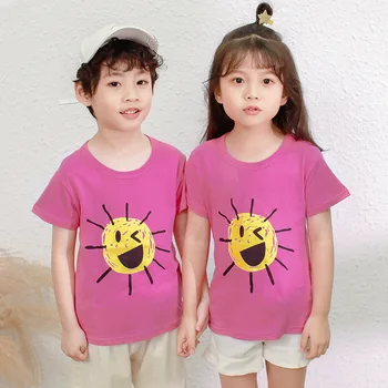 Летняя детская футболка, рубашки для девочек с коротким рукавом, топы с героями мультфильмов для детей, футболки для мальчиков, верхняя одежда для подростков от 1 до 10 лет, детская майка