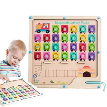 Магнитный лабиринт с алфавитом, Магнитный лабиринт с буквами, обучающие игрушки-лабиринты, доска-головоломка 