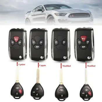 Модифицированный Чехол для дистанционного Ключа Toy43 Flip Key Fob Cover 2/3/4 Кнопки для Toyota/Avlon/Crown/Corolla/Camry RAV4/Reiz/Yaris/Prado