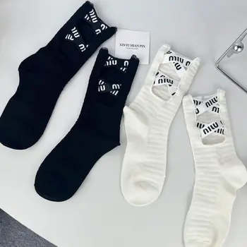 Модные Повседневные носки с буквами, черные носки для пары, теплые носки, Носки в подарок на Рождество, гетры K1066
