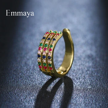 Модные серьги Emmaya с крошечным разноцветным цирконием Для женщин и девочек Золотого цвета, очаровательное украшение в подарок на свадьбу