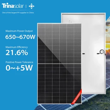 Монокристаллическая панель Trina Solar Vertex мощностью 650 Вт 655 Вт 660 Вт 665 Вт 670 Вт цена солнечных панелей