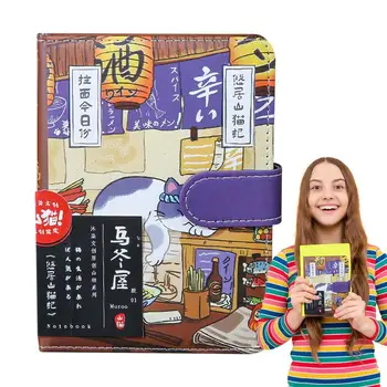 Мультяшные блокноты Блокнот с милым котом на магнитной кнопке Японский альбом для зарисовок Дорожный блокнот Простое базовое пособие для студентов