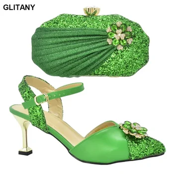 Новый итальянский комплект обуви и сумок для вечеринки в женском стиле, женская обувь большого размера 43, туфли и сумочка для вечеринки, свадебные Нигерийские женские туфли