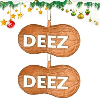 Орнамент Deez Nuts из 2D акрилового арахиса, украшения для Рождественской елки, Забавные украшения для Рождественской елки из орехов-новинок