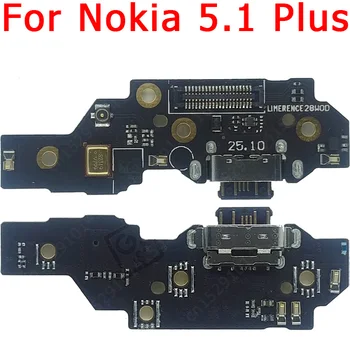 Плата для зарядки USB для Nokia 5.1 Plus порт для зарядки Гибкий кабель Разъем для док-станции на печатной плате Запасные части