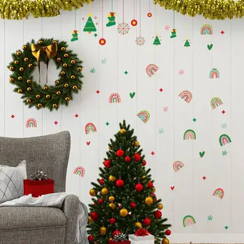 Праздничные рождественские наклейки на стену в стиле ресторана, долговечные декоративные наклейки для домашней вечеринки, спальни, самоклеящиеся