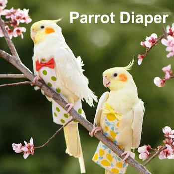 Принадлежности для птиц, подгузник для попугая с мультяшным рисунком, летный костюм для маленьких средних птиц, принадлежности для канарейки, одежда для попугаев, которую можно стирать