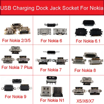 Разъем USB-зарядного устройства для Nokia 2 3 5 3.1 5.1 6 6.1 7 7.1 8 Запчасти для зарядного устройства Sirocco 9 PureView 8.1 X5 X6 X7 X71 Plus N1