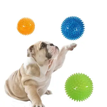 Резиновые Игрушки Для Собак Золотистого Ретривера Крупных Собак Чистят Зубы Товары Для Домашних Животных Собачьи Мячи Мяч-Ежик Интерактивные Игрушки Шипастые Мячи