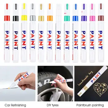 Ручка для покраски автомобиля Водонепроницаемая ручка для подкраски Перманентная краска на масляной основе Маркерная ручка