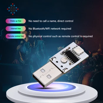 Светодиодный ночник с голосовым управлением 5 В, USB-модуль, Регулировка яркости 6 цветов, интеллектуальный пульт дистанционного управления, плата для подключения лампы