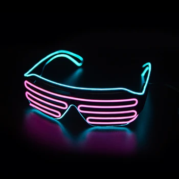 Светящиеся Очки LED Gafas Luminous Bril Neon Christmas Glow Солнцезащитные Очки Мигающий Свет Стекло для Вечеринок Реквизит Костюмы Новые