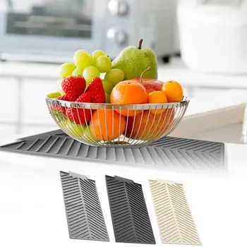 Силиконовый коврик для сушки посуды, Большая Термостойкая подставка для кухонной посуды, Сливная доска, коврик для столешницы, кухонные принадлежности