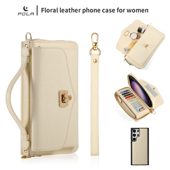 Съемная сумочка для Samsung Galaxy Note20 Ultra S22 S23 Plus, слоты для карт, чехол для телефона на магнитном шнурке