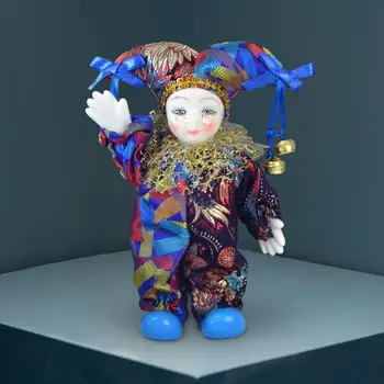 Фарфоровая кукла-клоун, кукла-шут, коллекционная игрушка, Забавная 7,87-дюймовая домашняя кукла-арлекин, украшение для поделок на Хэллоуин