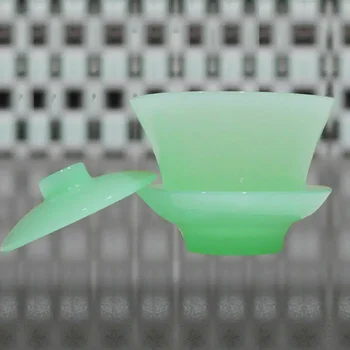Фарфоровые стеклянные чашки для чая Кунг-фу, чаша для чая со встроенной крышкой