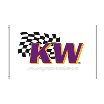 Флаг гоночного логотипа 3x5 Футов KW, Напечатанный Полиэстером Баннер Гоночного Автомобиля Для Декора, баннер ft flag